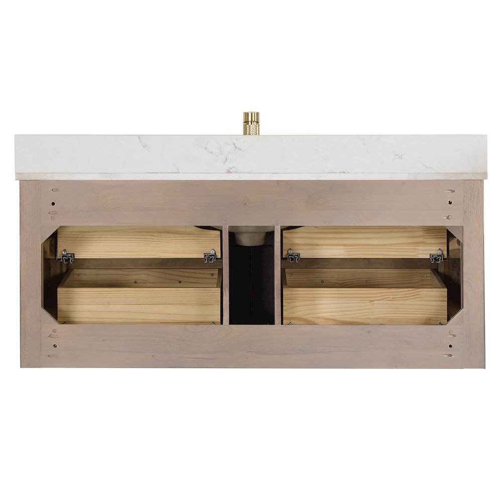 Cristo 48" Floating Single Bath Vanity in Aged Dark Brown Oak