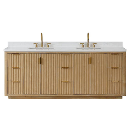 Cádiz 84in. Free-standing Double Bathroom Vanity in Washed Ash Grey