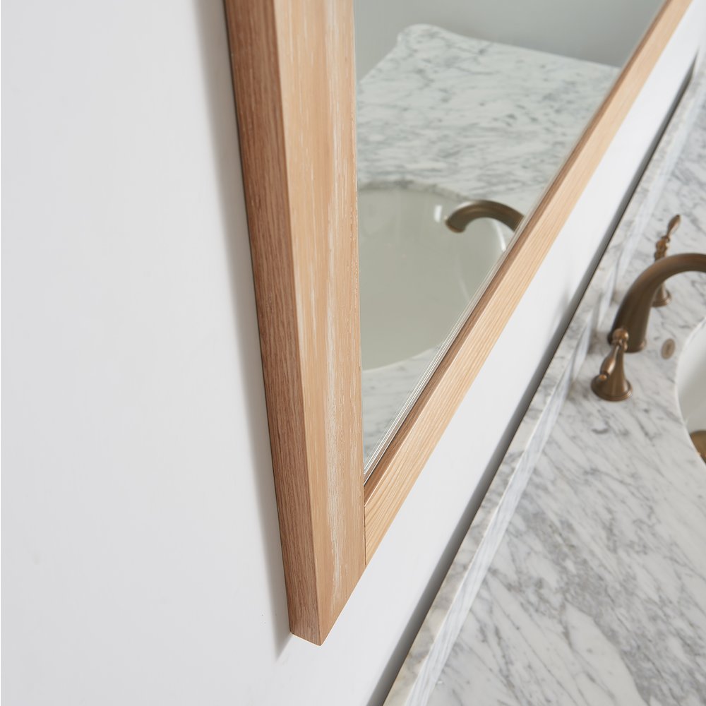 Cortes 60" Rectangular Bathroom Vanity Barndoor Wall Mount Mirror in Pine