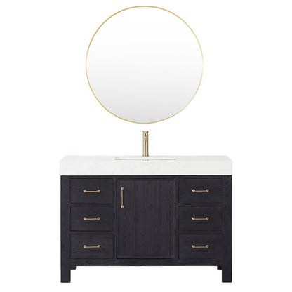 León 48in. Free-standing Single Bathroom Vanity in Fir Wood Black
