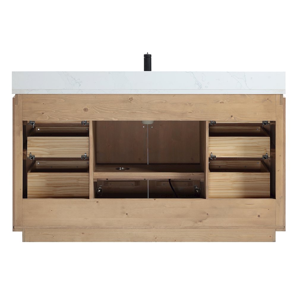 San 60" Free-standing Single Bath Vanity in Fir Wood Brown