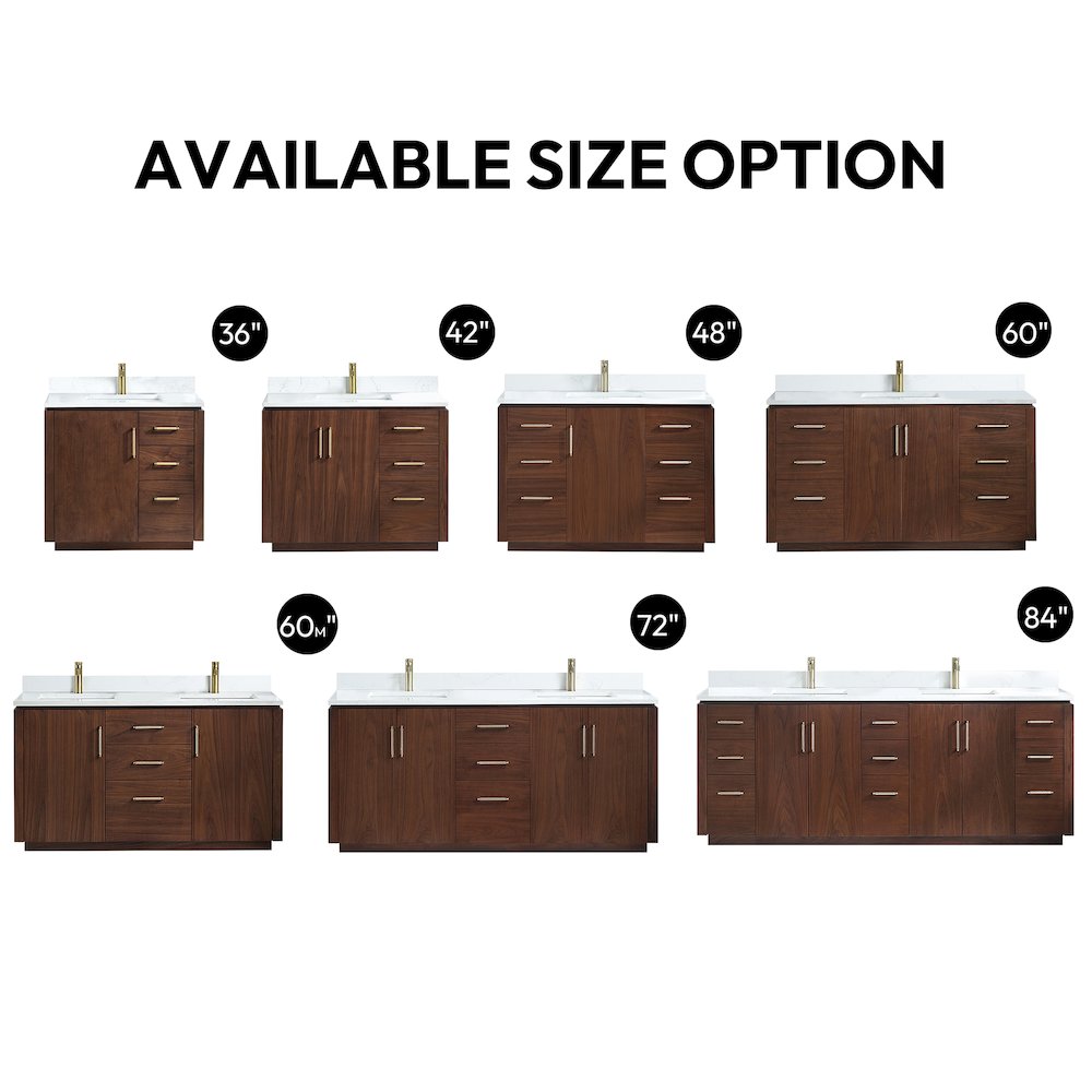 San 48" Free-standing Single Bath Vanity in Natural Walnut