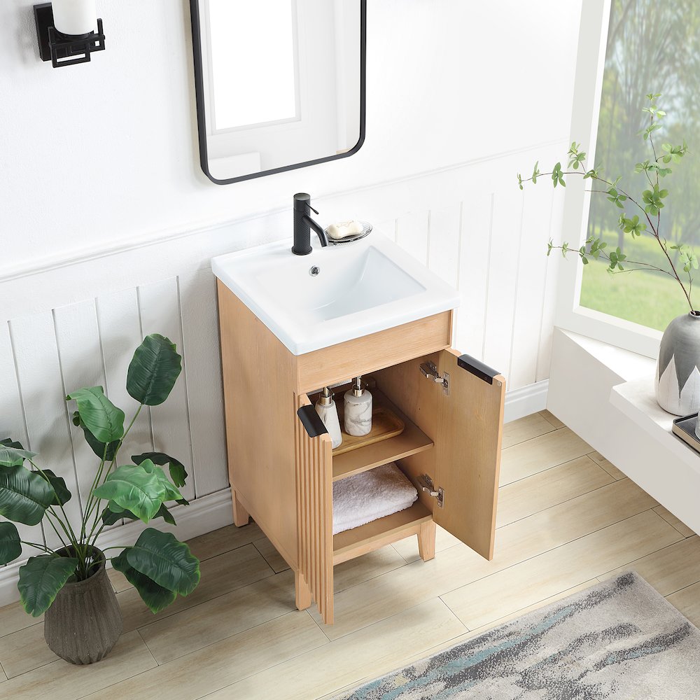 Palos 18" Free-standing Single Bath Vanity in Fir Wood Brown