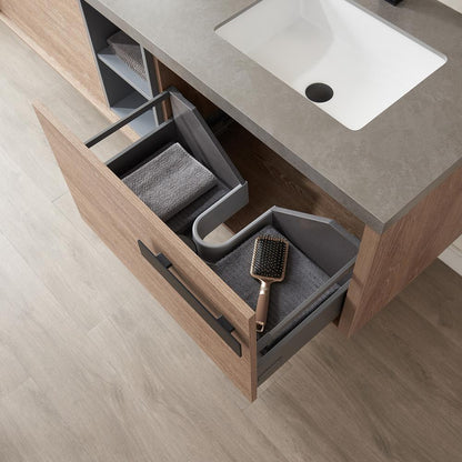 Carcastillo 72" Double Sink Bath Vanity with Grey Sintered Stone Top