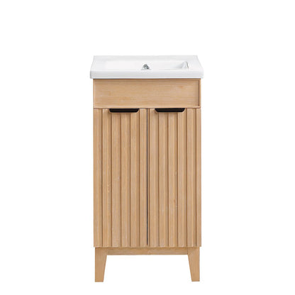 Palos 18" Free-standing Single Bath Vanity in Fir Wood Brown