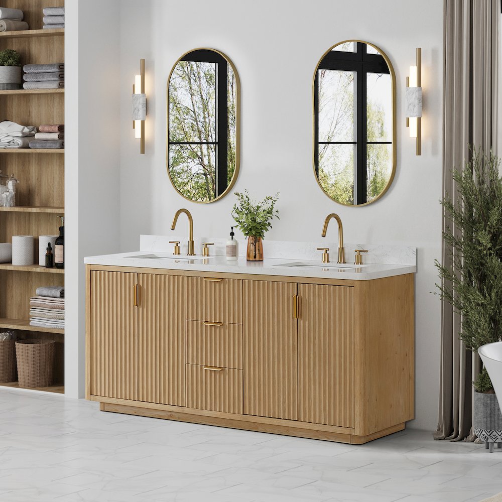 Cádiz 72in. Free-standing Double Bathroom Vanity in Washed Ash Grey