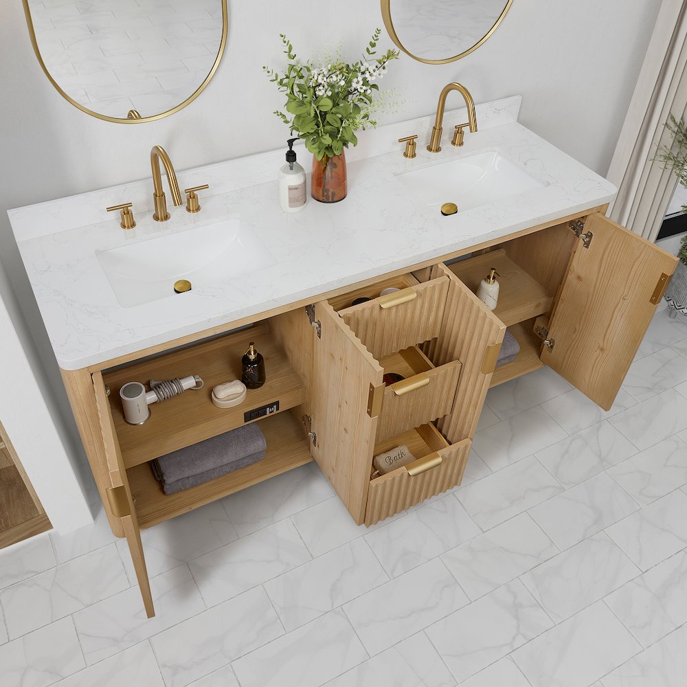 Cádiz 72in. Free-standing Double Bathroom Vanity in Washed Ash Grey
