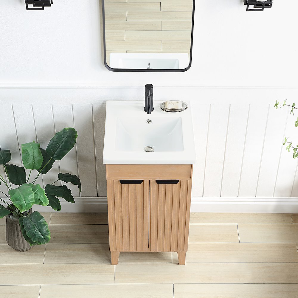 Palos 18" Free-standing Single Bath Vanity in Fir Wood Brown