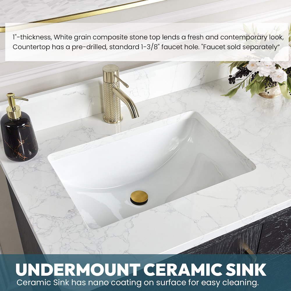 Gara 72" Free-standing Double Bath Vanity in Fir Wood Black