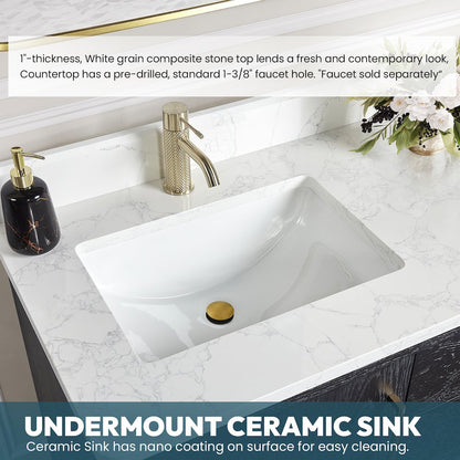 Gara 72" Free-standing Double Bath Vanity in Fir Wood Black
