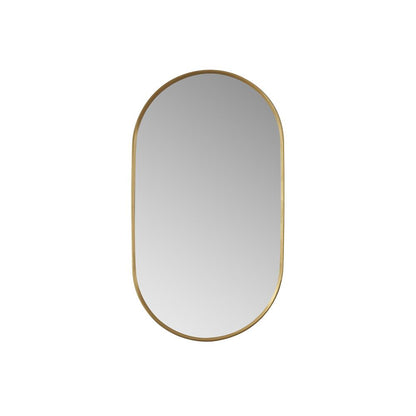 Miajadas 20 in. W x 36 in. H Oval Metal Wall Mirror in Brushed Gold
