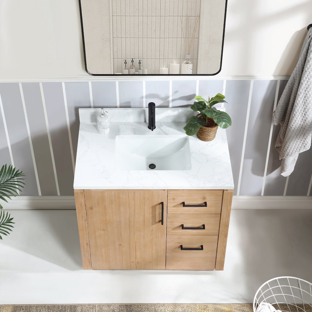 San 36" Free-standing Single Bath Vanity in Fir Wood Brown