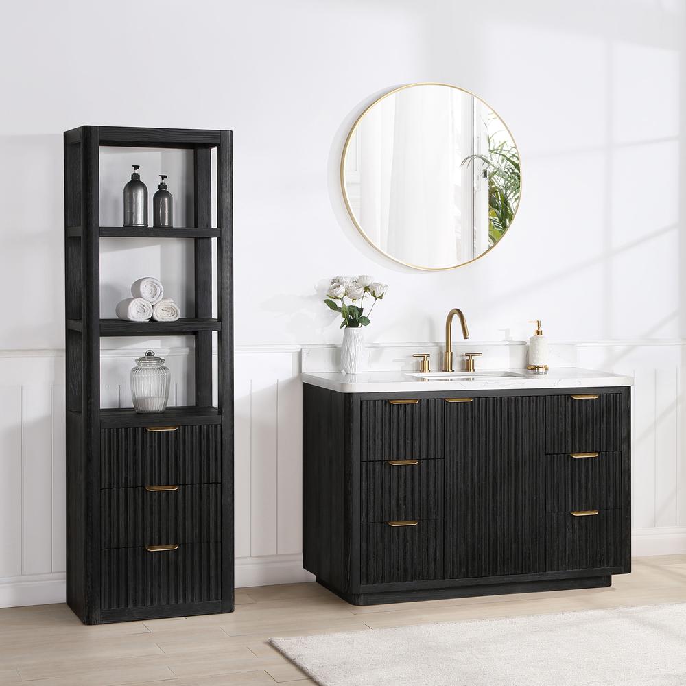 Free-standing Single Bathroom Vanity with Composite top and Mirror