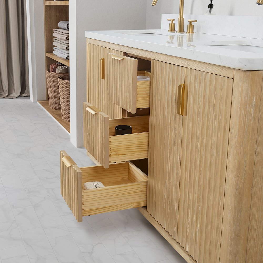Cádiz 72in. Free-standing Double Bathroom Vanity in Washed Ash Grey