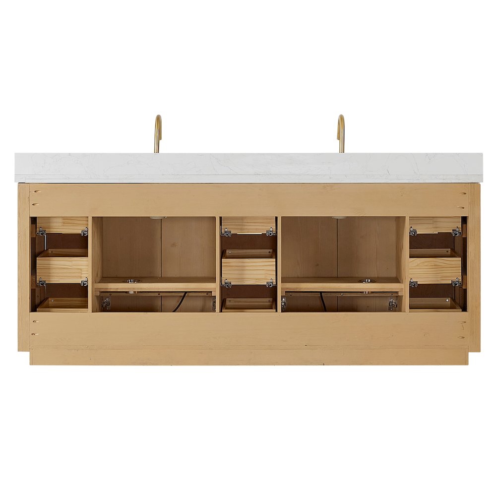 Cádiz 84in. Free-standing Double Bathroom Vanity in Washed Ash Grey