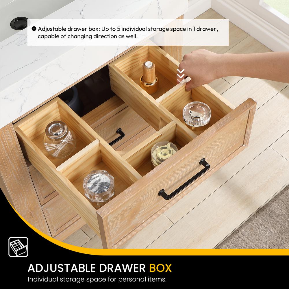Free-standing Single Bathroom Vanity with Composite top and Mirror