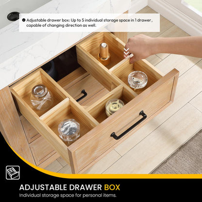 Free-standing Single Bathroom Vanity with Composite top and Mirror