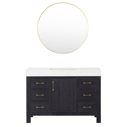 León 48in. Free-standing Single Bathroom Vanity in Fir Wood Black