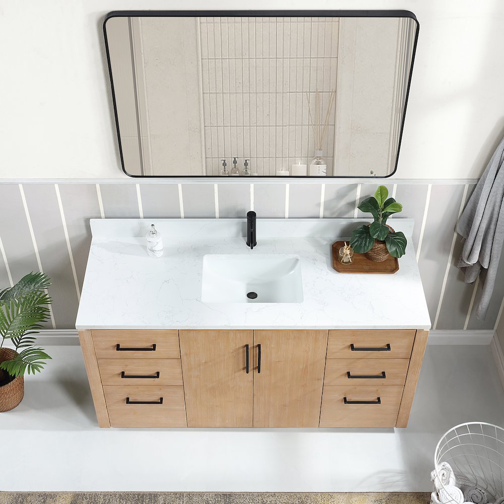 San 60" Free-standing Single Bath Vanity in Fir Wood Brown