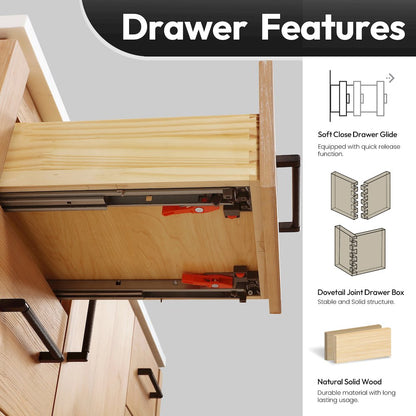 San 60" Free-standing Single Bath Vanity in Fir Wood Brown
