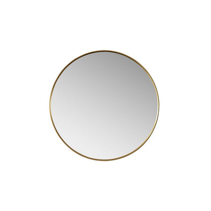 Cascante 35.4 in. W x 35.4 in. H Round Metal Wall Mirror in Brushed Gold
