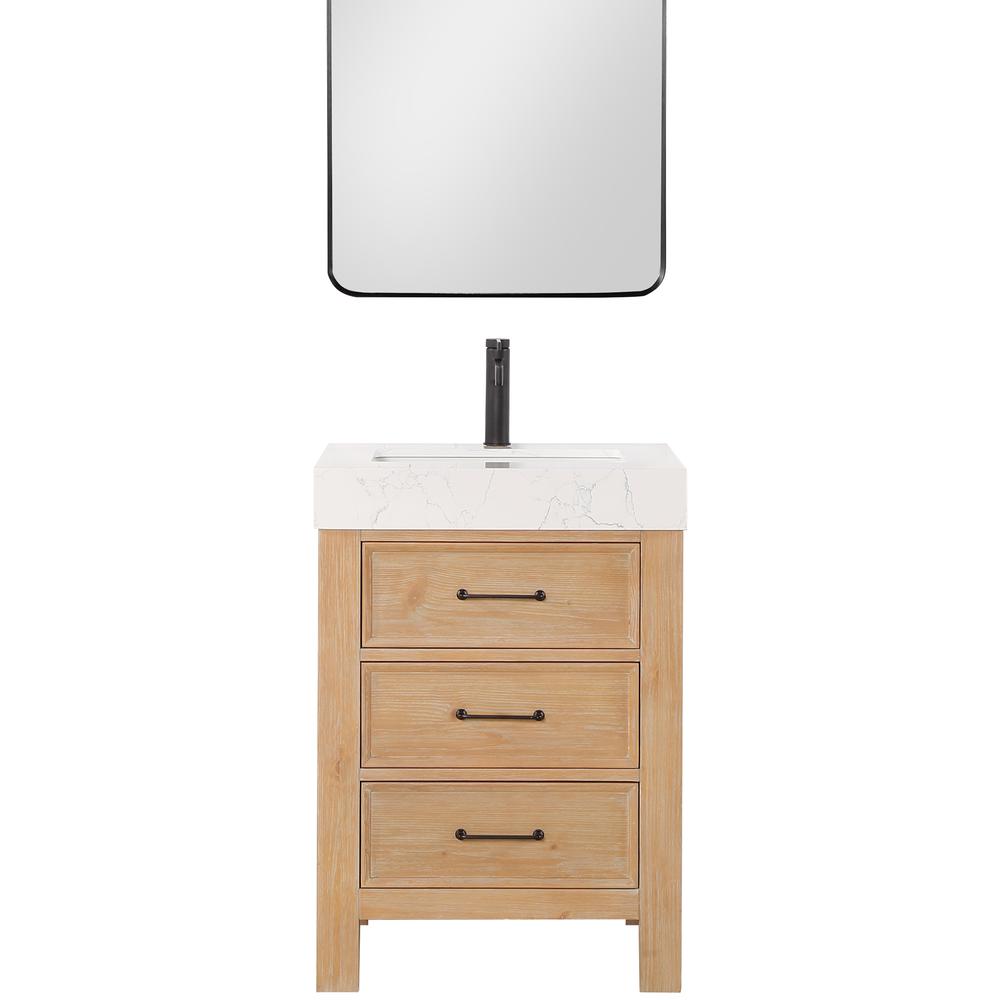 Free-standing Single Bathroom Vanity with Composite top and Mirror