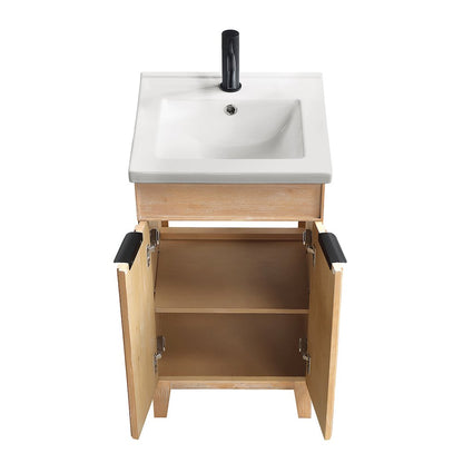 Palos 18" Free-standing Single Bath Vanity in Fir Wood Brown