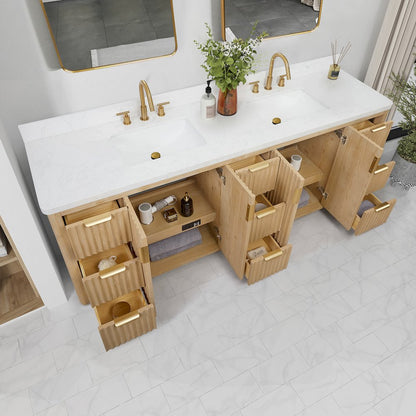 Cádiz 84in. Free-standing Double Bathroom Vanity in Washed Ash Grey