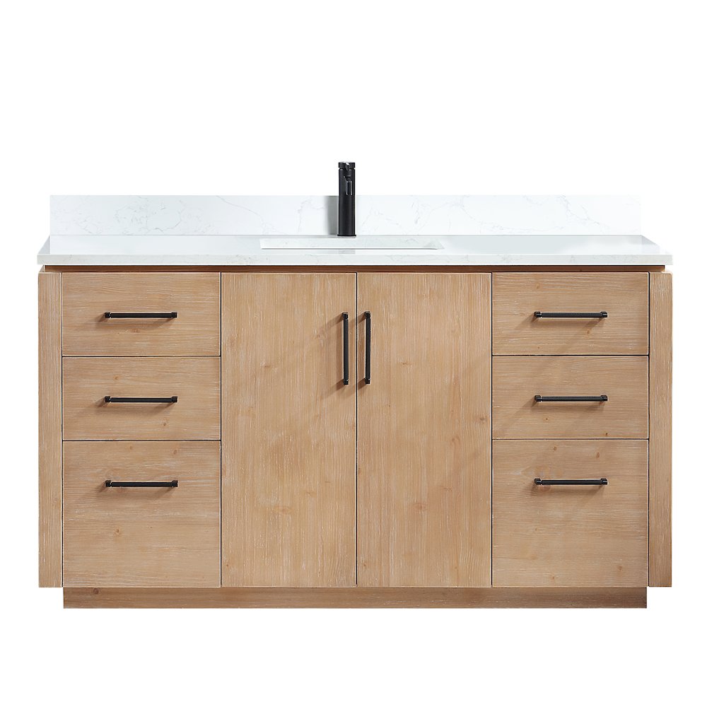 San 60" Free-standing Single Bath Vanity in Fir Wood Brown