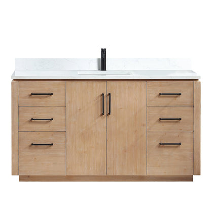 San 60" Free-standing Single Bath Vanity in Fir Wood Brown