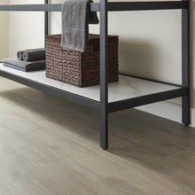 Double Sink Bath Vanity Metal Support with Grey Sintered Stone Top