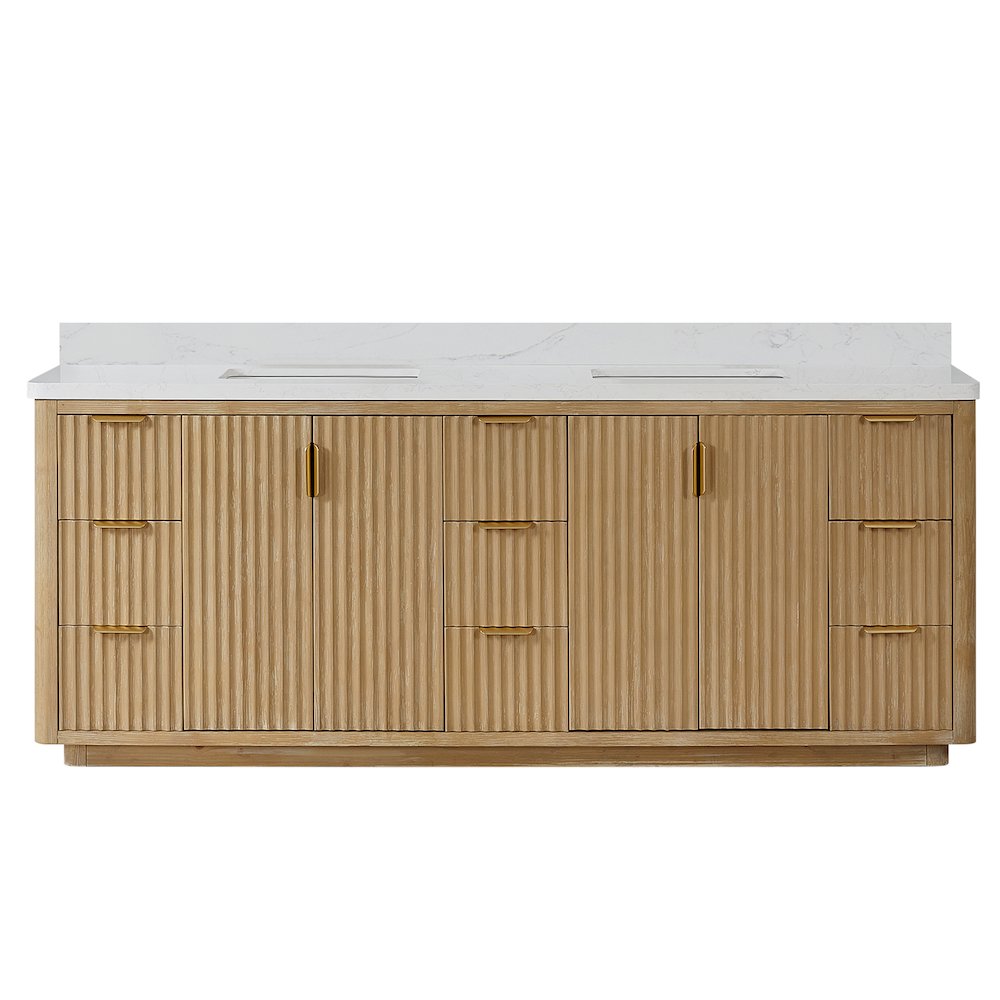 Cádiz 84in. Free-standing Double Bathroom Vanity in Washed Ash Grey