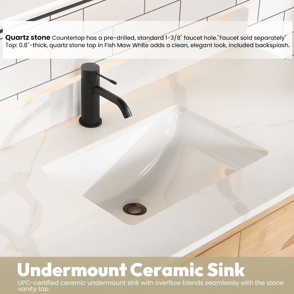Cristo 48" Floating Single Bath Vanity in Fir Wood Brown