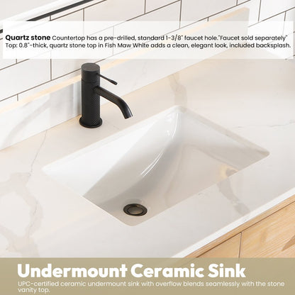 Cristo 48" Floating Single Bath Vanity in Fir Wood Brown