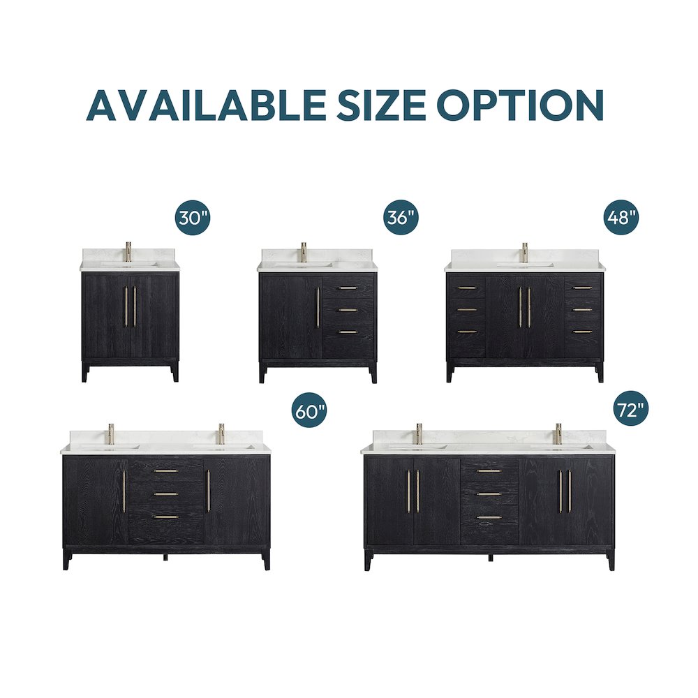 Gara 72" Free-standing Double Bath Vanity in Fir Wood Black
