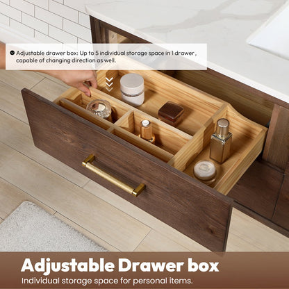 Cristo 48" Floating Single Bath Vanity in Aged Dark Brown Oak