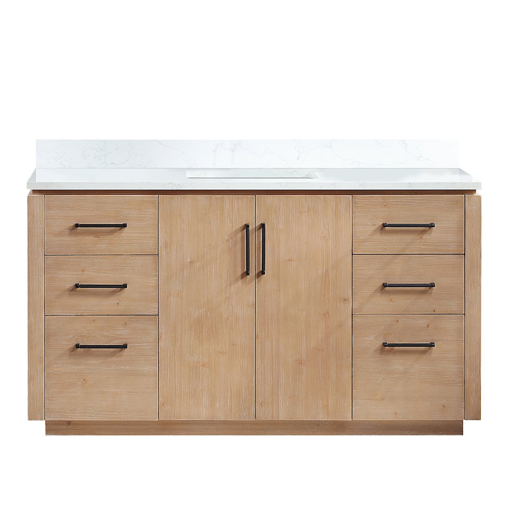 San 60" Free-standing Single Bath Vanity in Fir Wood Brown
