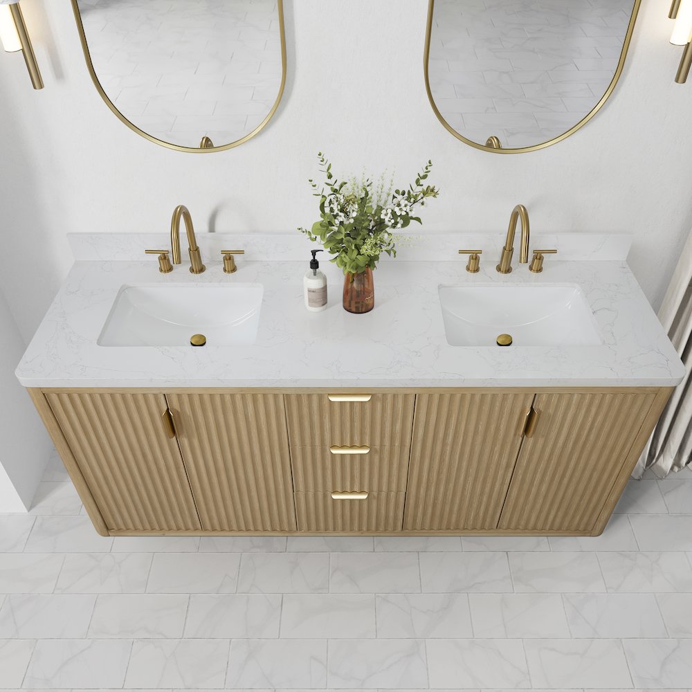 Cádiz 72in. Free-standing Double Bathroom Vanity in Washed Ash Grey