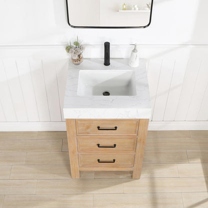 Free-standing Single Bathroom Vanity with Composite top and Mirror