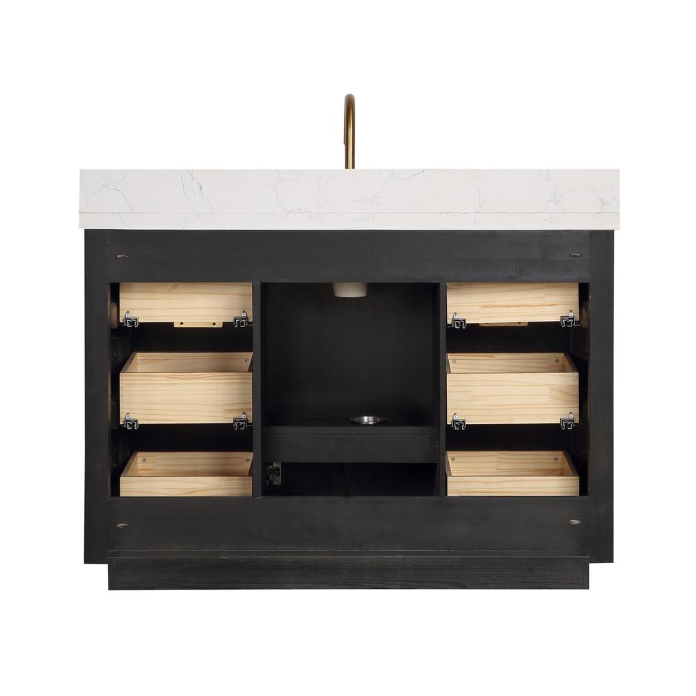 Free-standing Single Bathroom Vanity with Composite top and Mirror