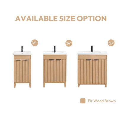 Palos 18" Free-standing Single Bath Vanity in Fir Wood Brown