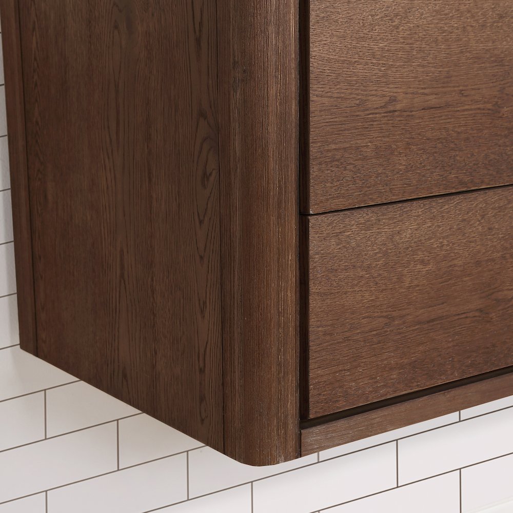 Cristo 48" Floating Single Bath Vanity in Aged Dark Brown Oak