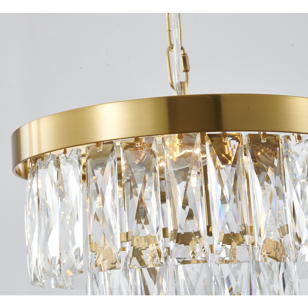 3-Light Chrome Metal Chandelier With Clear Crystals