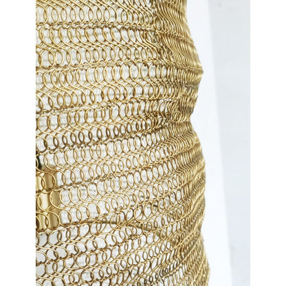 1-Light Gold Pendant With A Chain Basket Shade