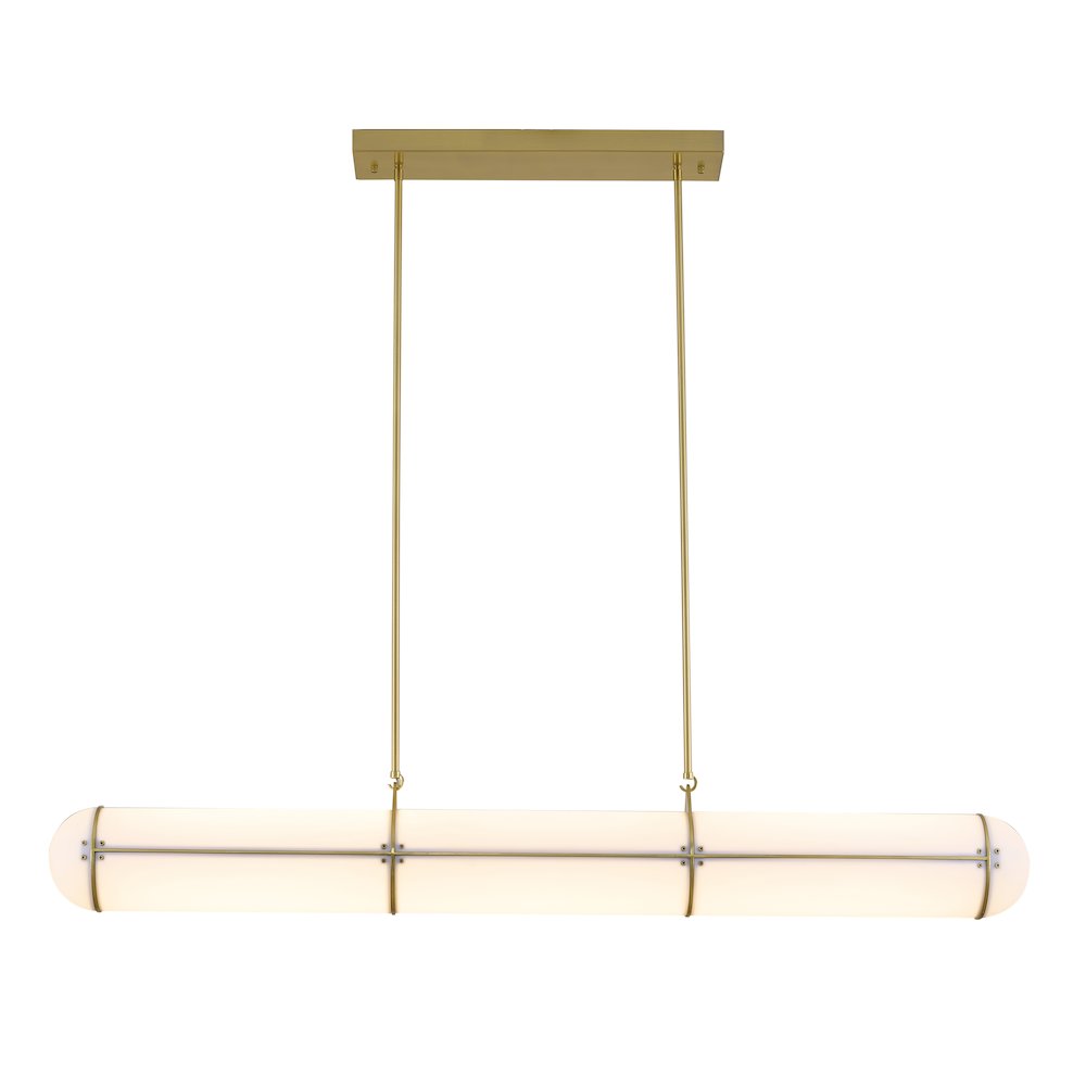 1-Light Satin Brass LED pendant With A Clear Frosted Glass Shade