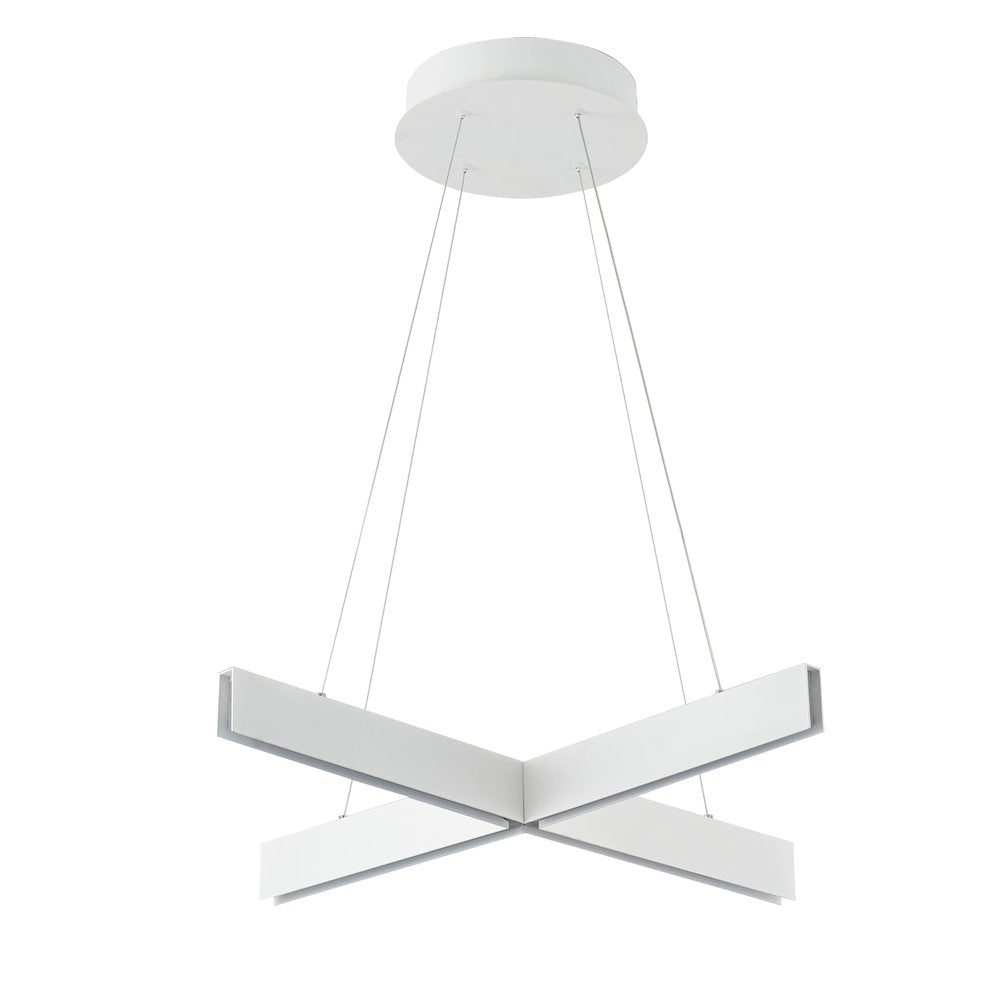 4-Light White LED Chandelier With Acrylic Diffusers