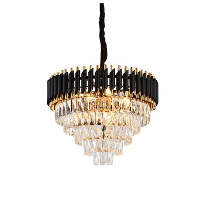Bethel International Chandelier in Black & Gold Color