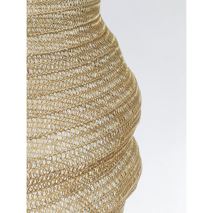 1-Light Gold Pendant With A Chain Basket Shade