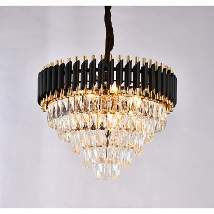 Bethel International Chandelier in Black & Gold Color