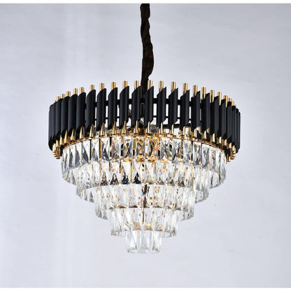 Bethel International Chandelier in Black & Gold Color